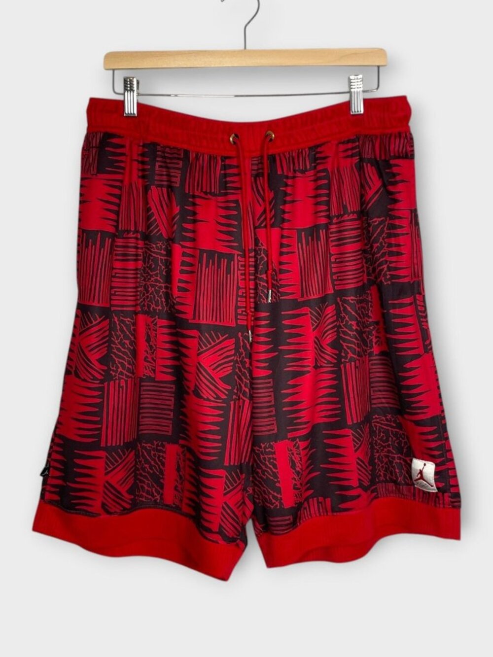 Jordan Dri-Fit Basketball Shorts Men's XL Red Black Drawstring Jumpman Y2K